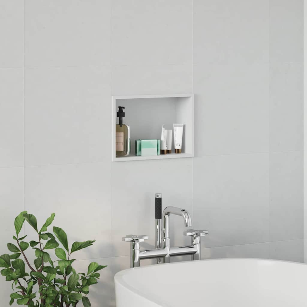 Shower Niche White 30 x 20 x 9.5 cm Stainless Steel