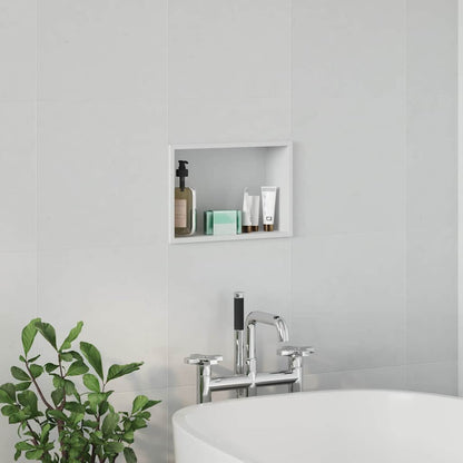 Shower Niche White 30 x 20 x 9.5 cm Stainless Steel