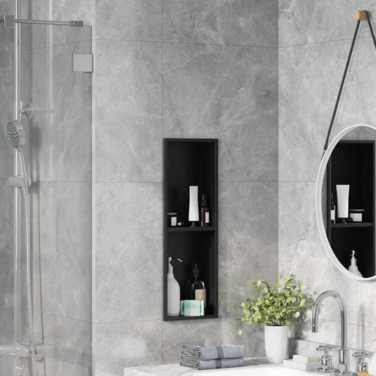 Shower Niche Black 60 x 20 x 9.5 cm Stainless Steel