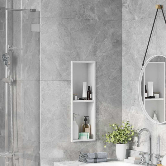 Shower Niche White 60 x 20 x 9.5 cm Stainless Steel