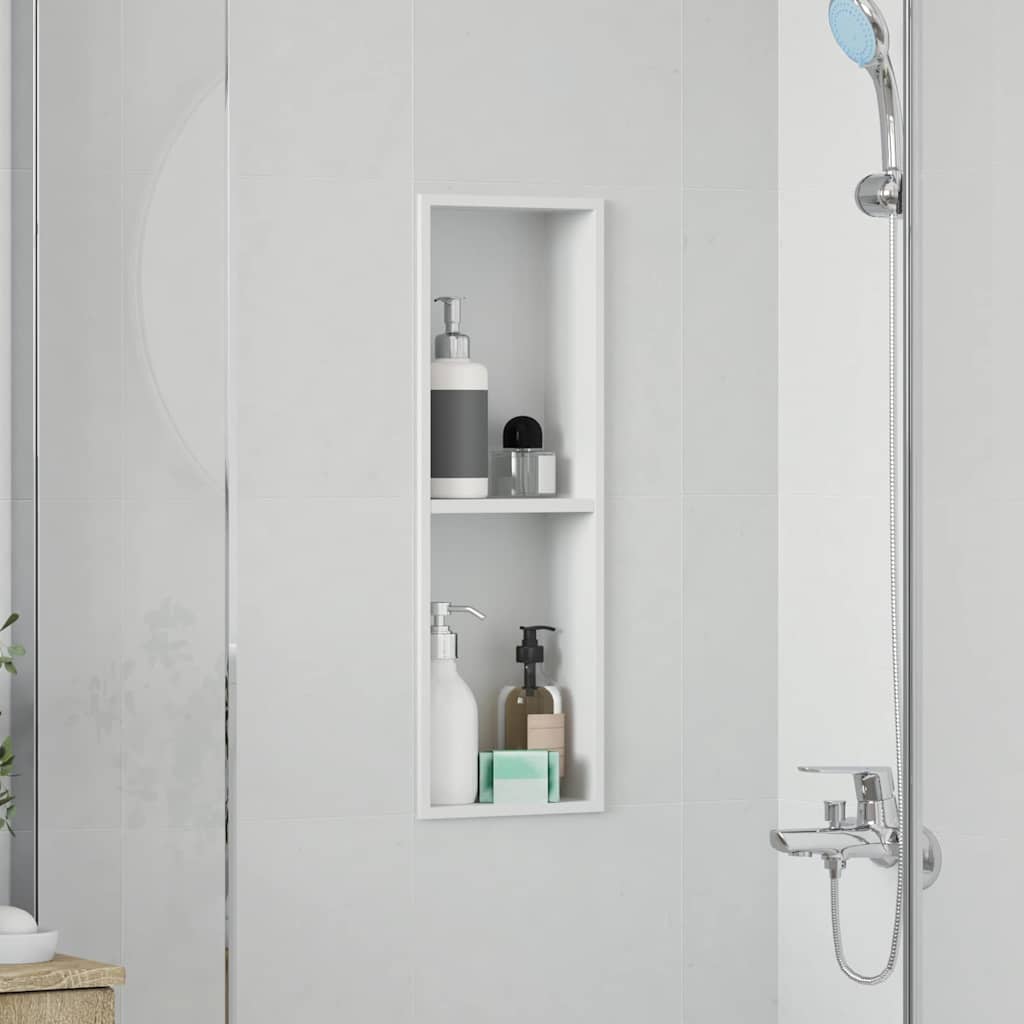 Shower Niche White 60 x 20 x 9.5 cm Stainless Steel