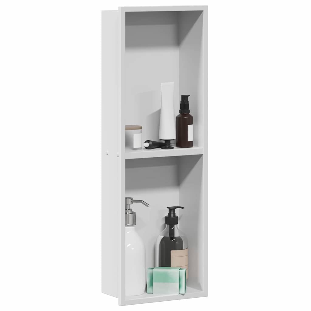 Shower Niche White 60 x 20 x 9.5 cm Stainless Steel