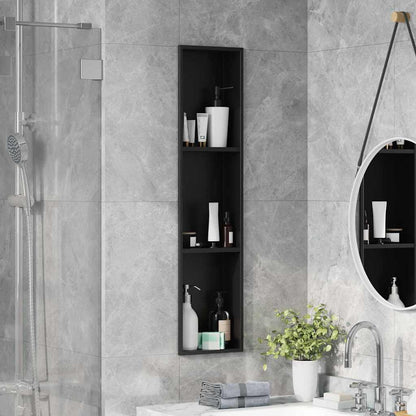 Shower Niche Black 90 x 20 x 9.5 cm Stainless Steel