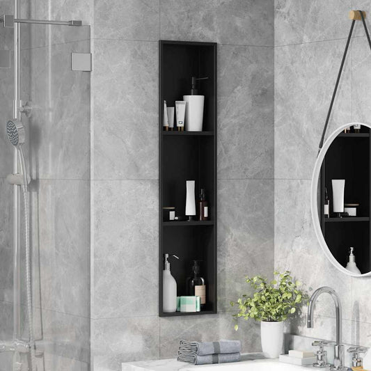 Shower Niche Black 90 x 20 x 9.5 cm Stainless Steel
