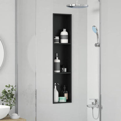 Shower Niche Black 90 x 20 x 9.5 cm Stainless Steel