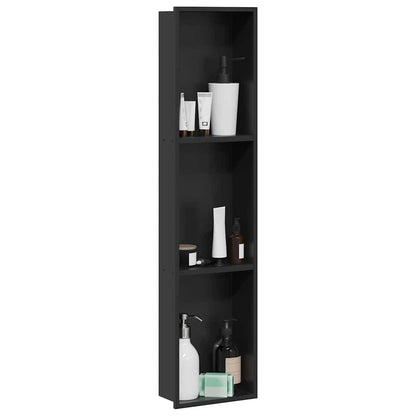 Shower Niche Black 90 x 20 x 9.5 cm Stainless Steel