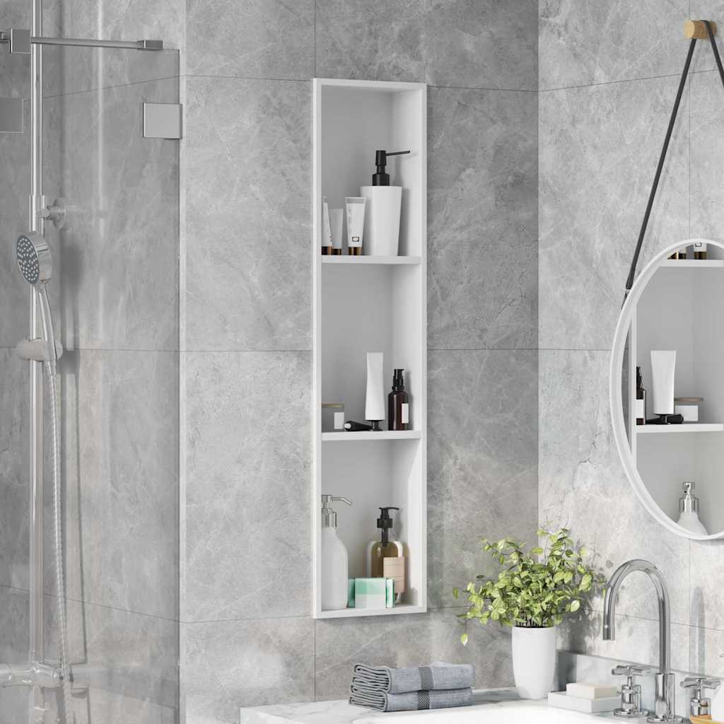 Shower Niche White 90 x 20 x 9.5 cm Stainless Steel