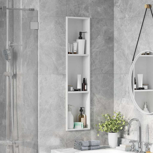 Shower Niche White 90 x 20 x 9.5 cm Stainless Steel