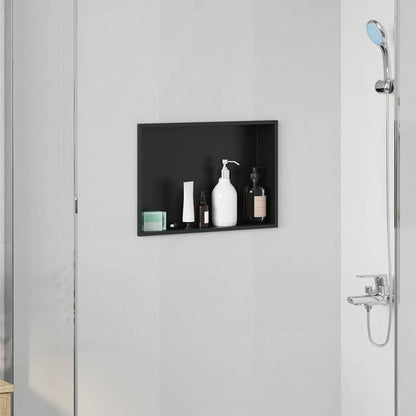 Shower Niche Black 45 x 30 x 9.5 cm Stainless Steel