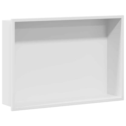 Shower Niche White 45 x 30 x 9.5 cm Stainless Steel