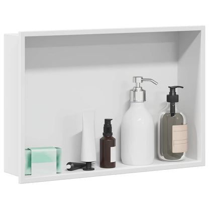 Shower Niche White 45 x 30 x 9.5 cm Stainless Steel