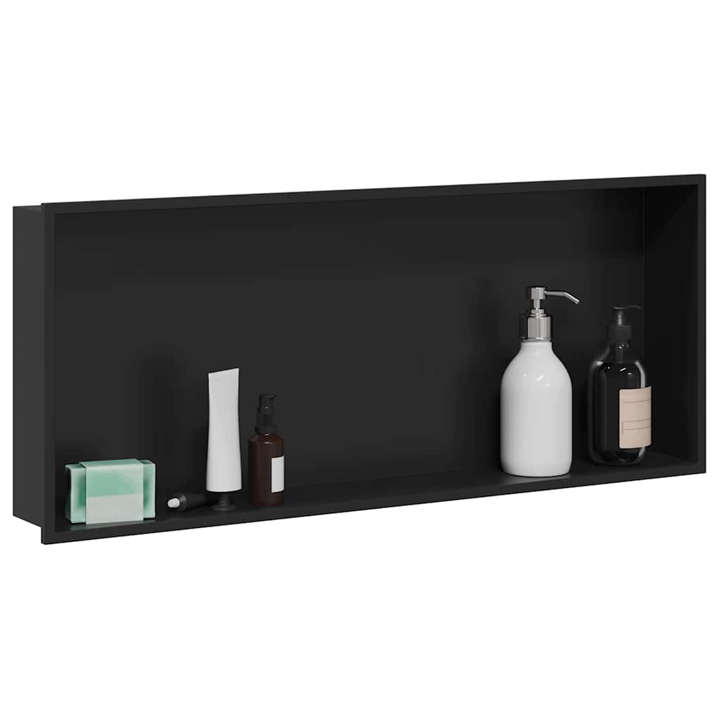 Shower Niche Black 75 x 30 x 9.5 cm Stainless Steel