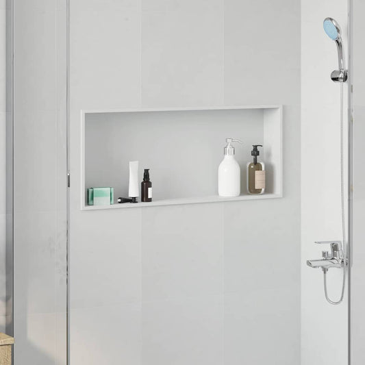 Shower Niche White 75 x 30 x 9.5 cm Stainless Steel