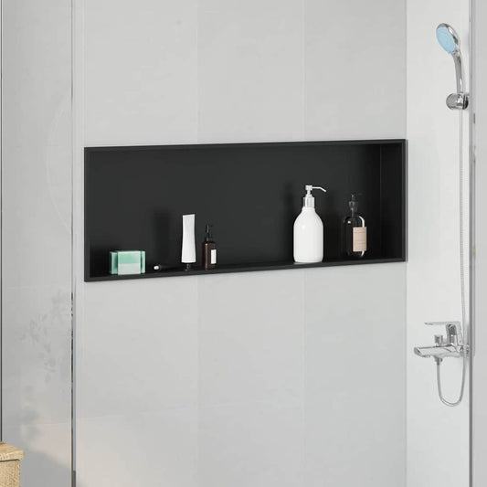 Shower Niche Black 90 x 30 x 9.5 cm Stainless Steel
