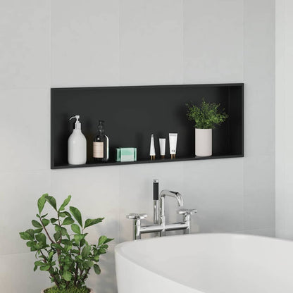 Shower Niche Black 90 x 30 x 9.5 cm Stainless Steel