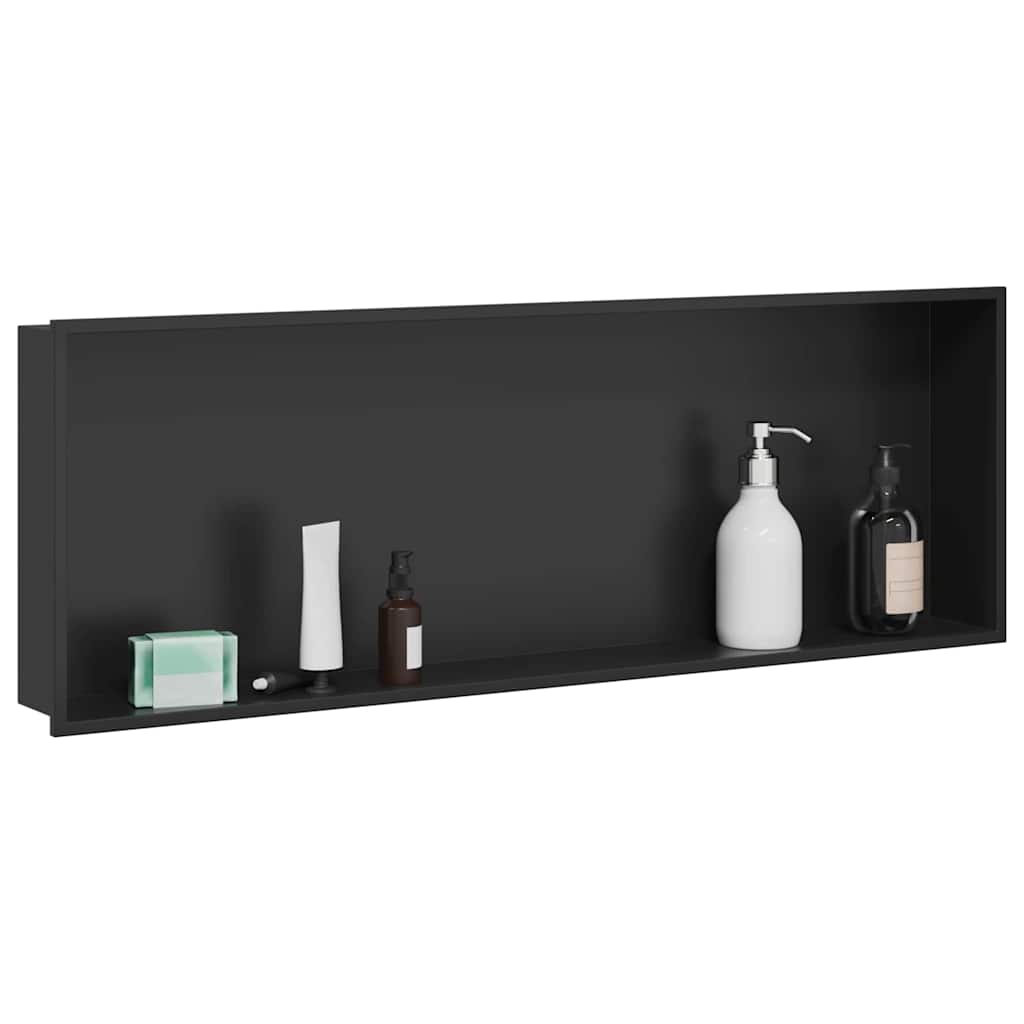Shower Niche Black 90 x 30 x 9.5 cm Stainless Steel