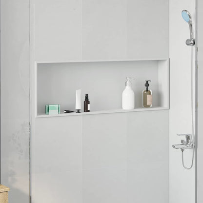 Shower Niche White 90 x 30 x 9.5 cm Stainless Steel