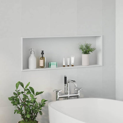 Shower Niche White 90 x 30 x 9.5 cm Stainless Steel
