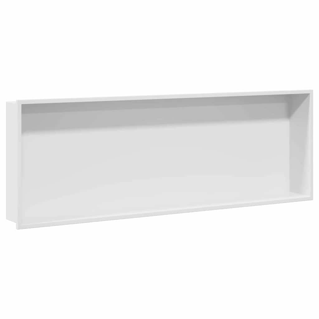 Shower Niche White 90 x 30 x 9.5 cm Stainless Steel
