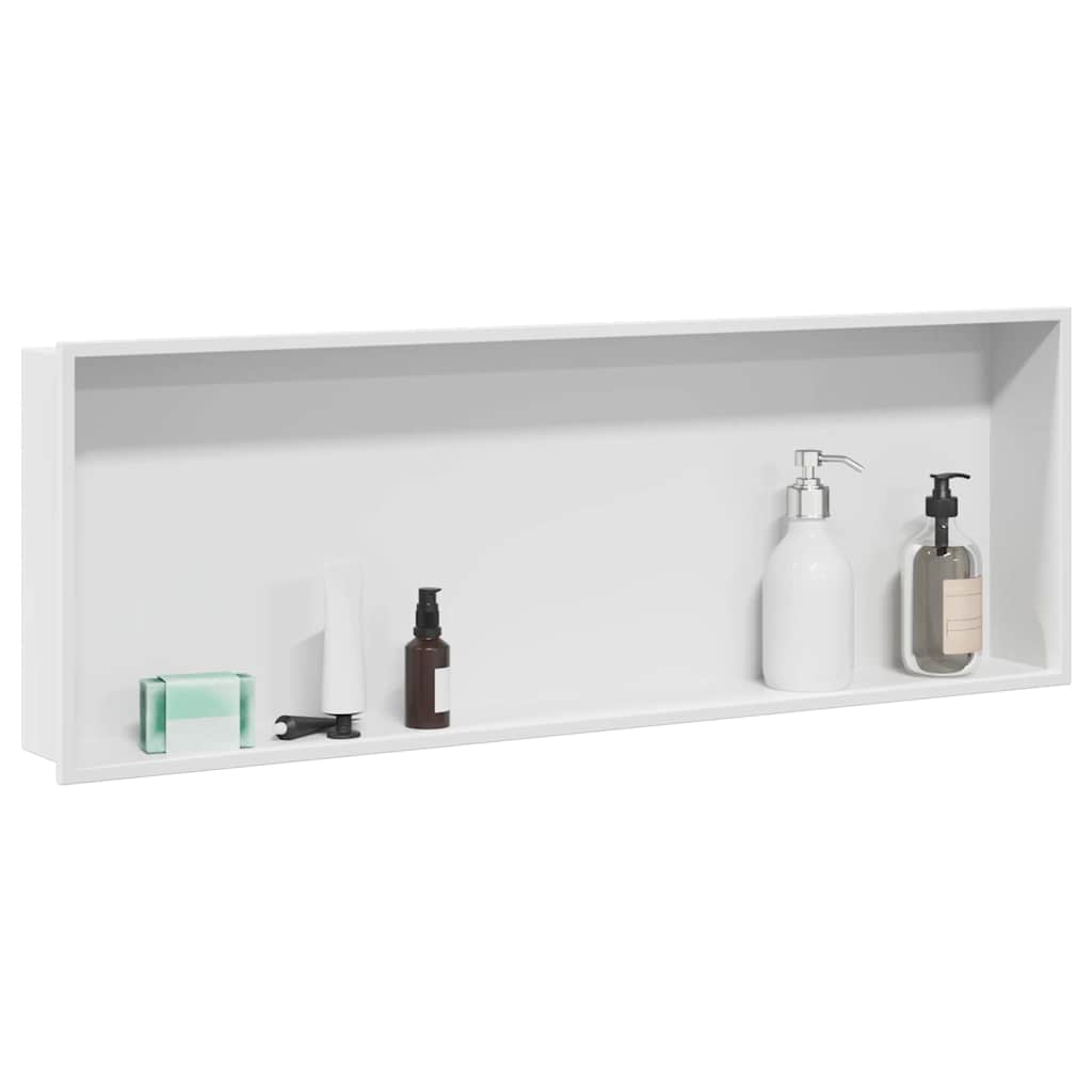 Shower Niche White 90 x 30 x 9.5 cm Stainless Steel