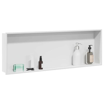 Shower Niche White 90 x 30 x 9.5 cm Stainless Steel