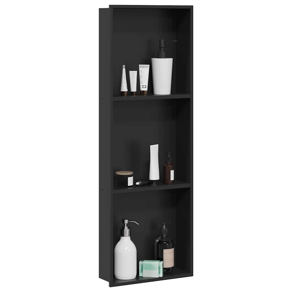 Shower Niche Black 90 x 30 x 9.5 cm Stainless Steel