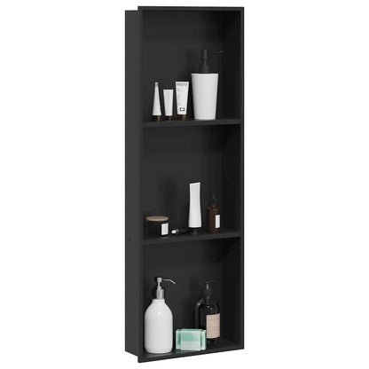 Shower Niche Black 90 x 30 x 9.5 cm Stainless Steel