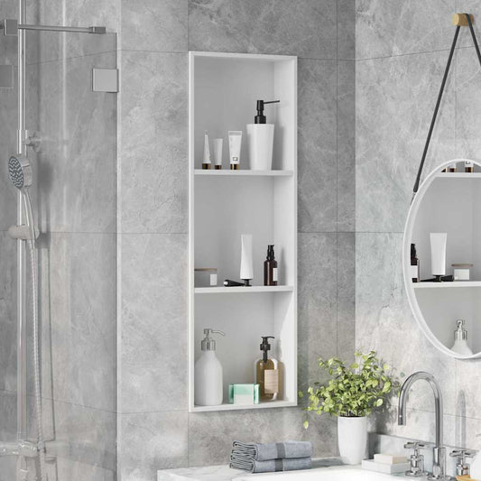 Shower Niche White 90 x 30 x 9.5 cm Stainless Steel