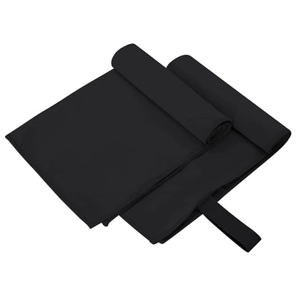 Sports Towels 2 pcs Black 50 x 30 cm Polyester and polyamide
