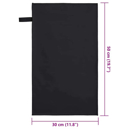 Sports Towels 2 pcs Black 50 x 30 cm Polyester and polyamide