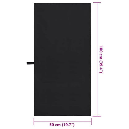Sports Towels 2 pcs Black 100 x 50 cm Polyester and polyamide