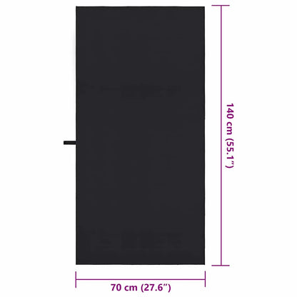 Sports Towels 2 pcs Black 140 x 70 cm Polyester and polyamide