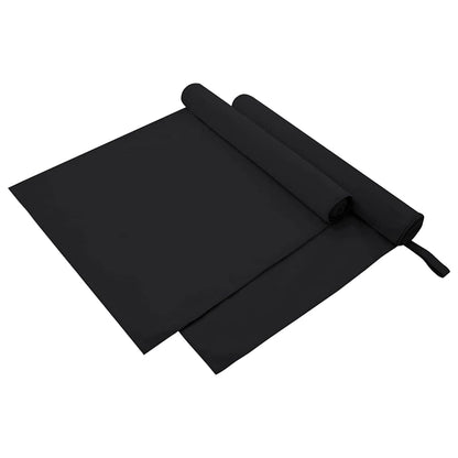 Sports Towels 2 pcs Black 180 x 90 cm Polyester and polyamide