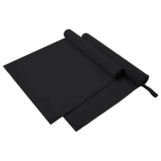 Sports Towels 2 pcs Black 180 x 90 cm Polyester and polyamide