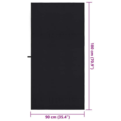 Sports Towels 2 pcs Black 180 x 90 cm Polyester and polyamide