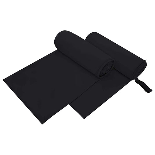 Sports Towels 2 pcs Black 200 x 100 cm Polyester and polyamide