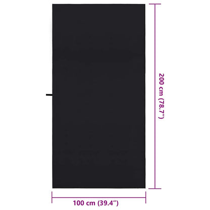 Sports Towels 2 pcs Black 200 x 100 cm Polyester and polyamide