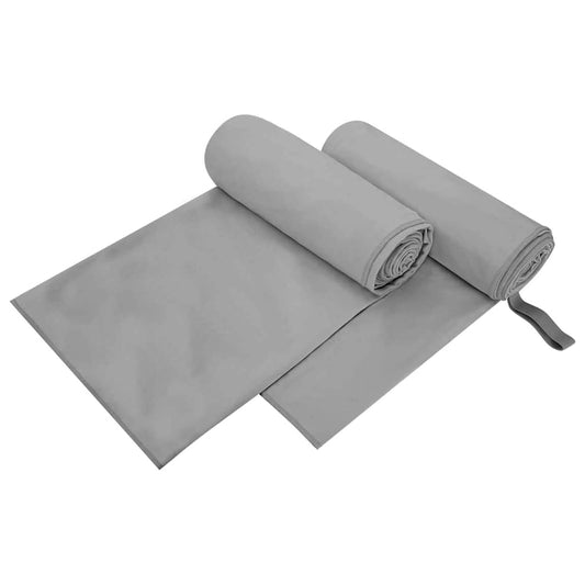 Sports Towels 2 pcs Dark grey 200 x 100 cm