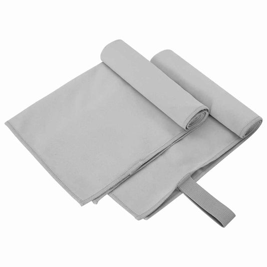 Sports Towels 2 pcs Grey 50 x 30 cm Polyester and polyamide