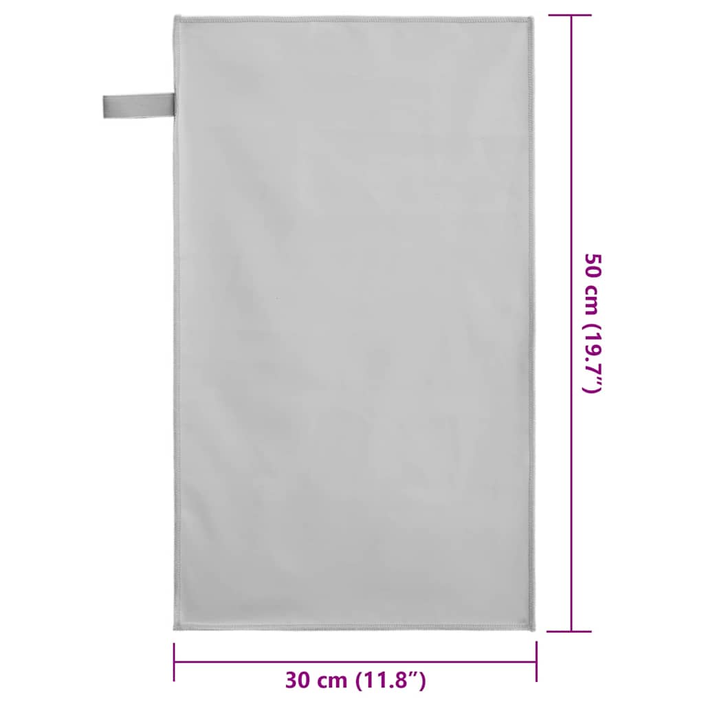 Sports Towels 2 pcs Grey 50 x 30 cm Polyester and polyamide