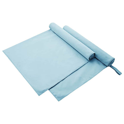 Sports Towels 2 pcs Blue 180 x 90 cm Polyester and polyamide