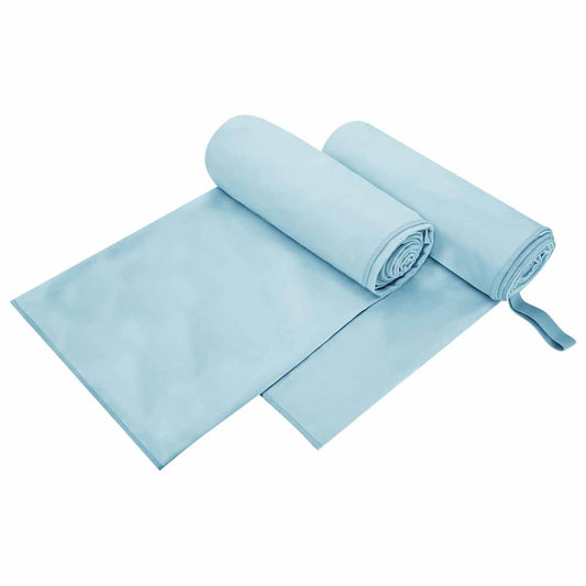 Sports Towels 2 pcs Blue 200 x 100 cm Polyester and polyamide