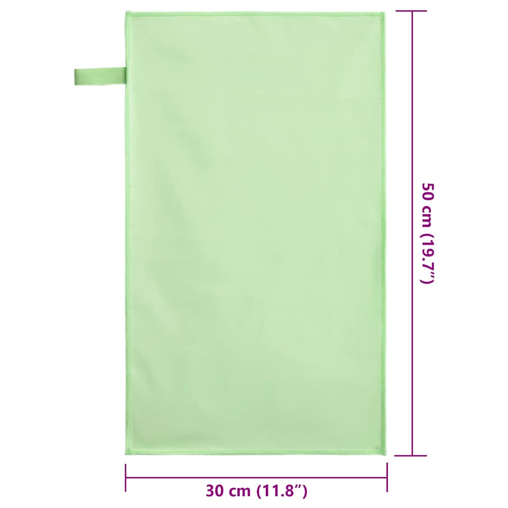 Sports Towels 2 pcs Green 50 x 30 cm Polyester and polyamide