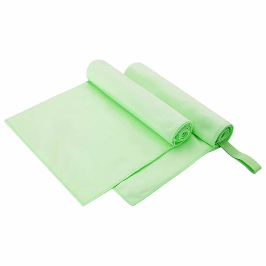 Sports Towels 2 pcs Green 100 x 50 cm Polyester and polyamide