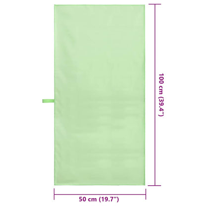 Sports Towels 2 pcs Green 100 x 50 cm Polyester and polyamide