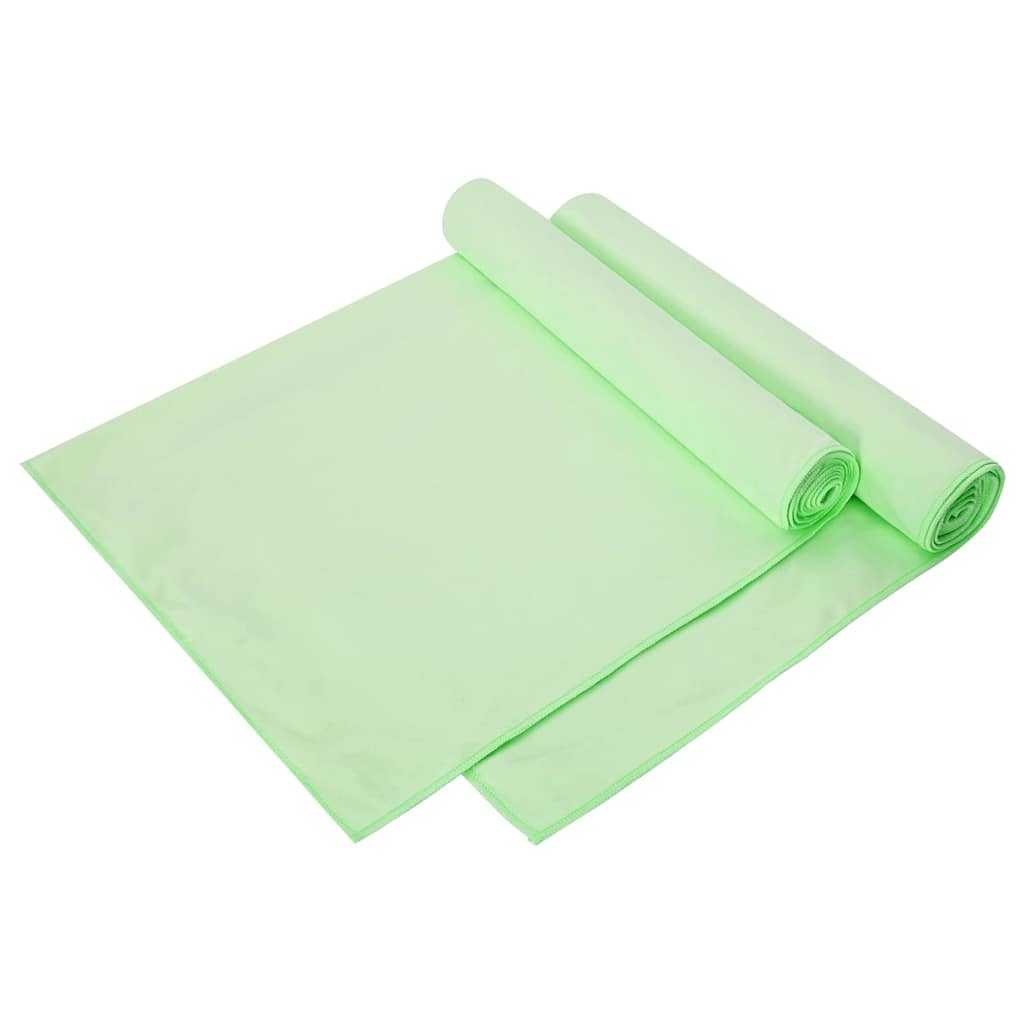 Sports Towels 2 pcs Green 140 x 70 cm Polyester and polyamide