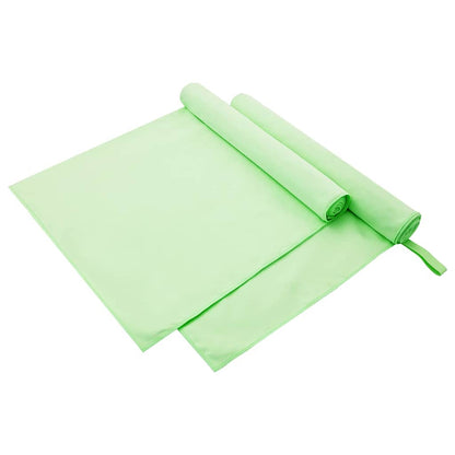 Sports Towels 2 pcs Green 180 x 90 cm Polyester and polyamide