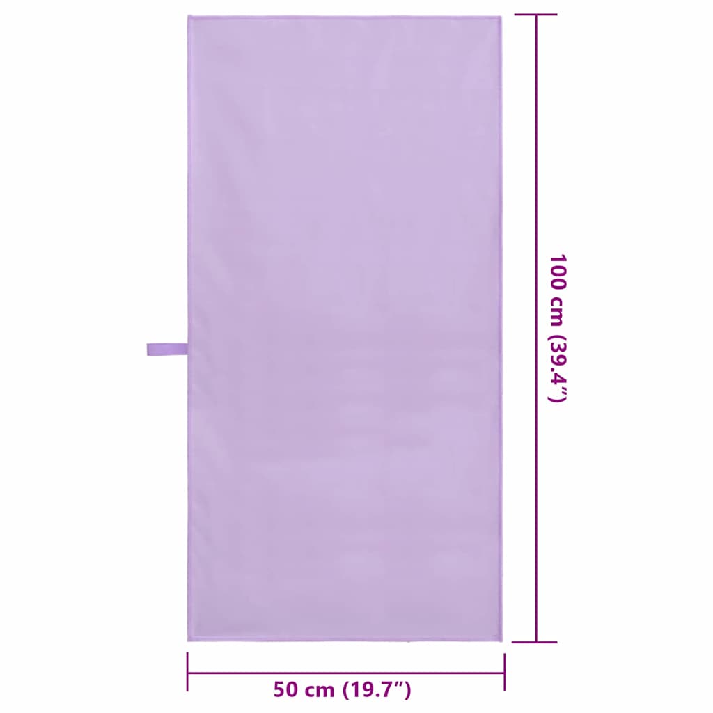 Sports Towels 2 pcs Purple 100 x 50 cm Polyester and polyamide