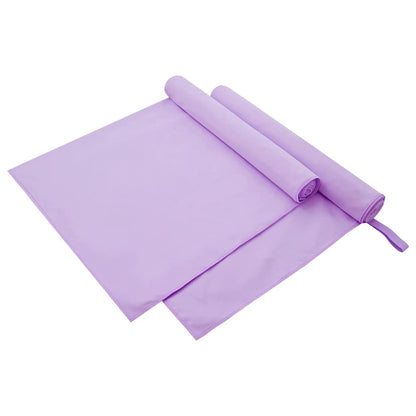 Sports Towels 2 pcs Purple 180 x 90 cm Polyester and polyamide