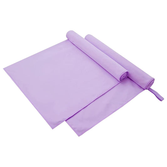 Sports Towels 2 pcs Purple 180 x 90 cm Polyester and polyamide